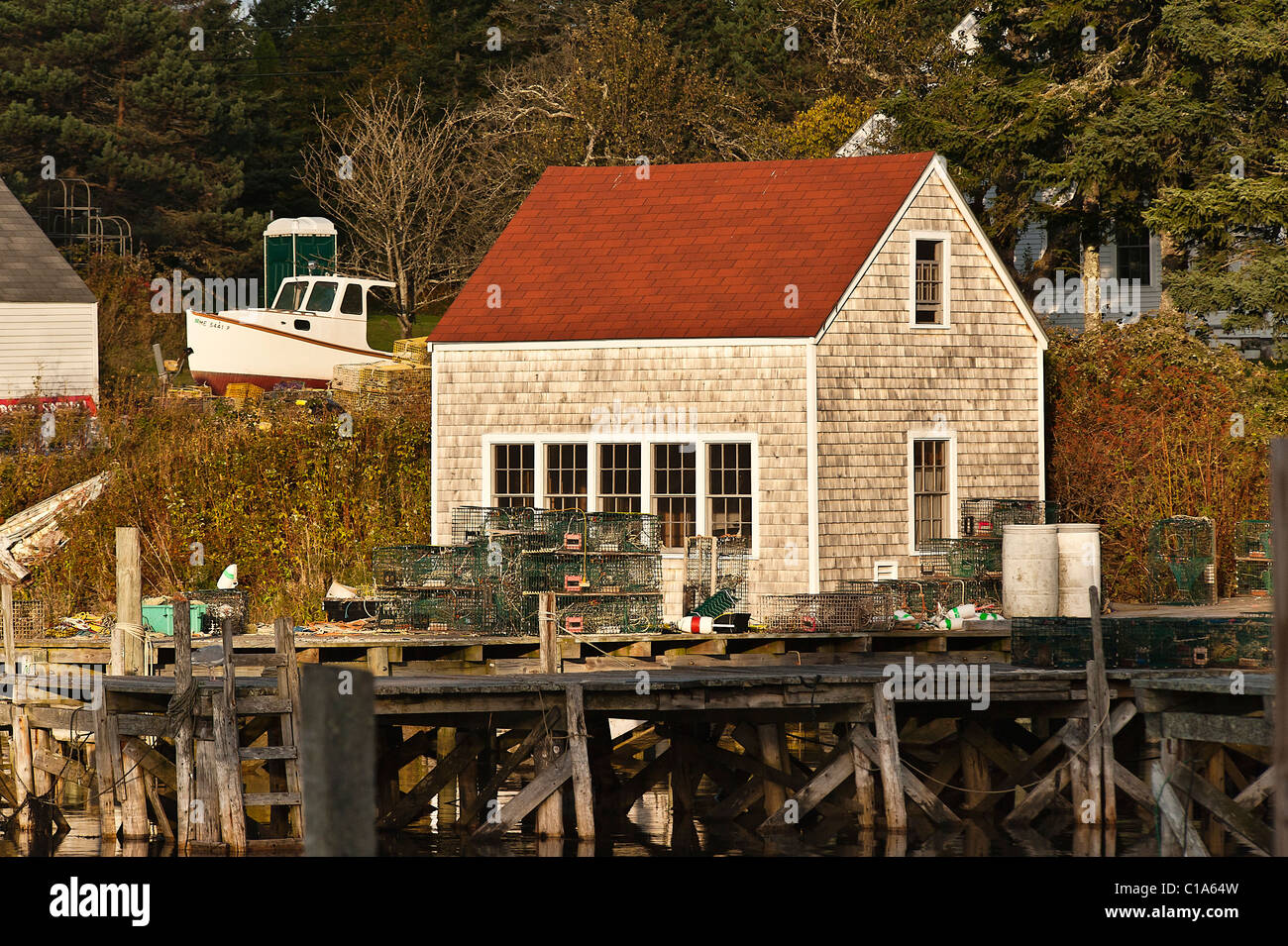 Shanty, port clyde, Maine, ME, Stati Uniti d'America Foto Stock