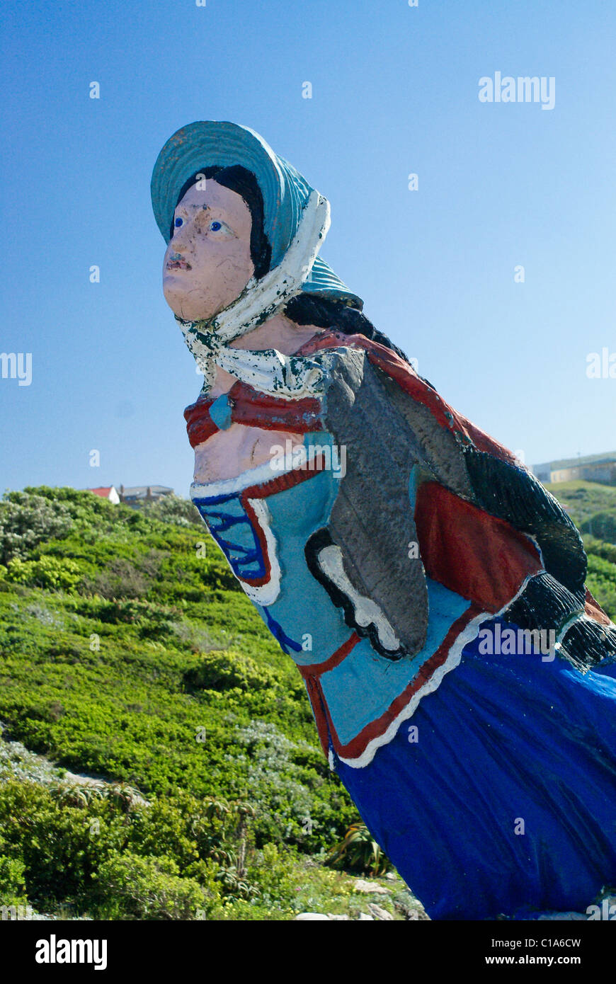 Madonna in legno di Agulhas, Cape Agulhas faro, Western Cape, Sud Africa Foto Stock