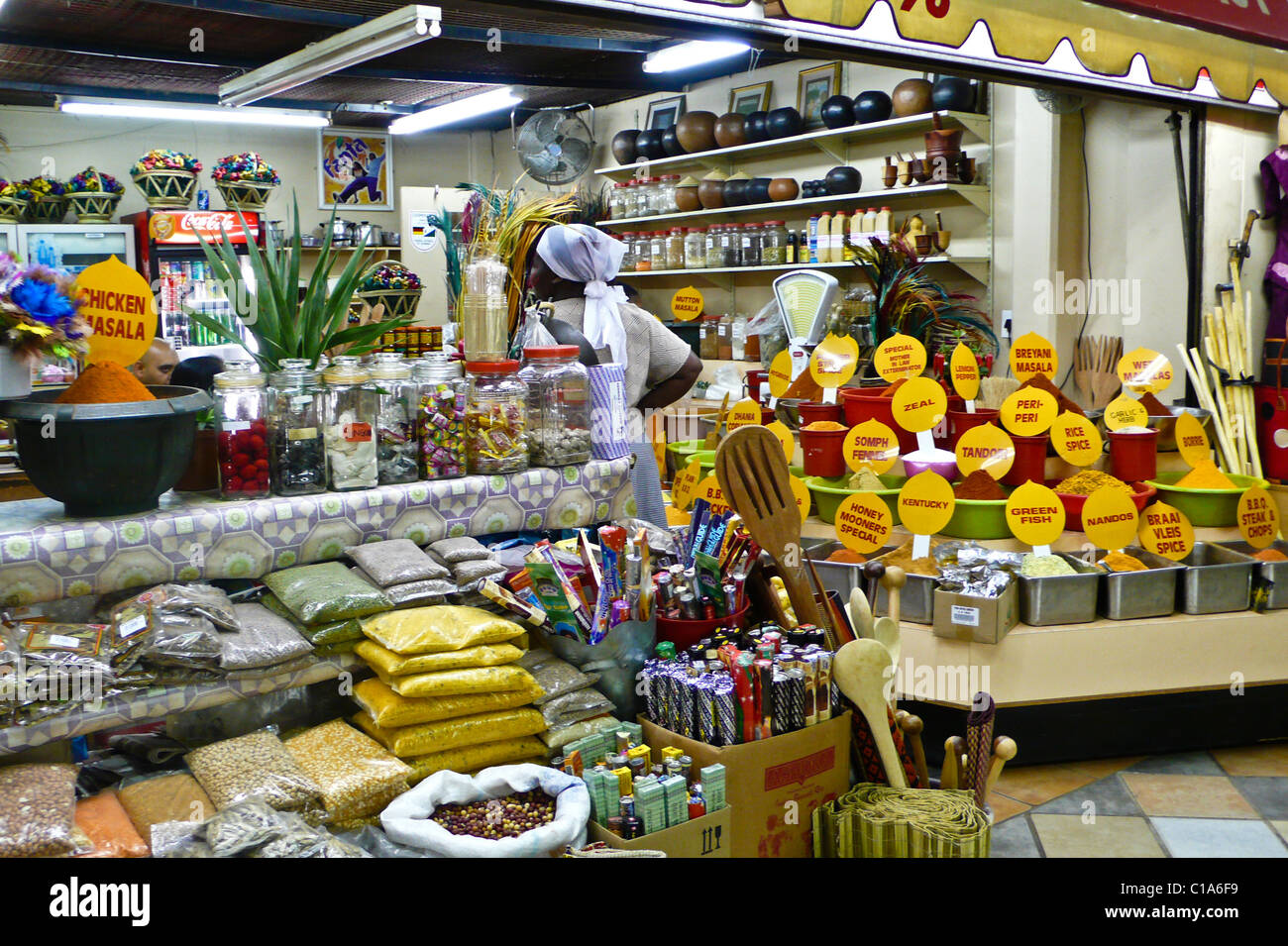 Il mercato indiano (Victoria Street Market), Durban, Sud Africa Foto Stock