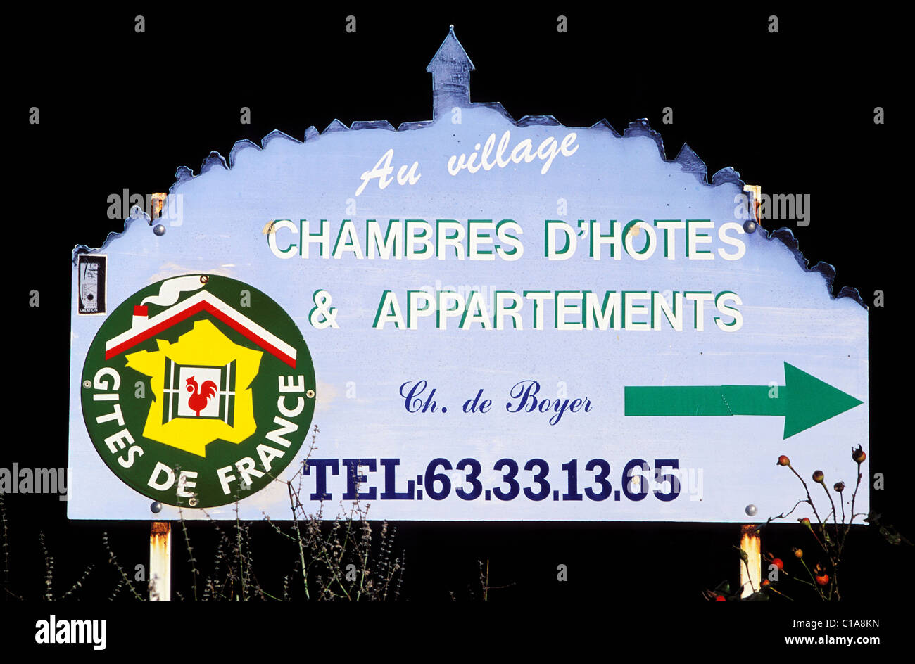 Francia, Tarn, Vere valley, Les Gites de France logo Foto Stock