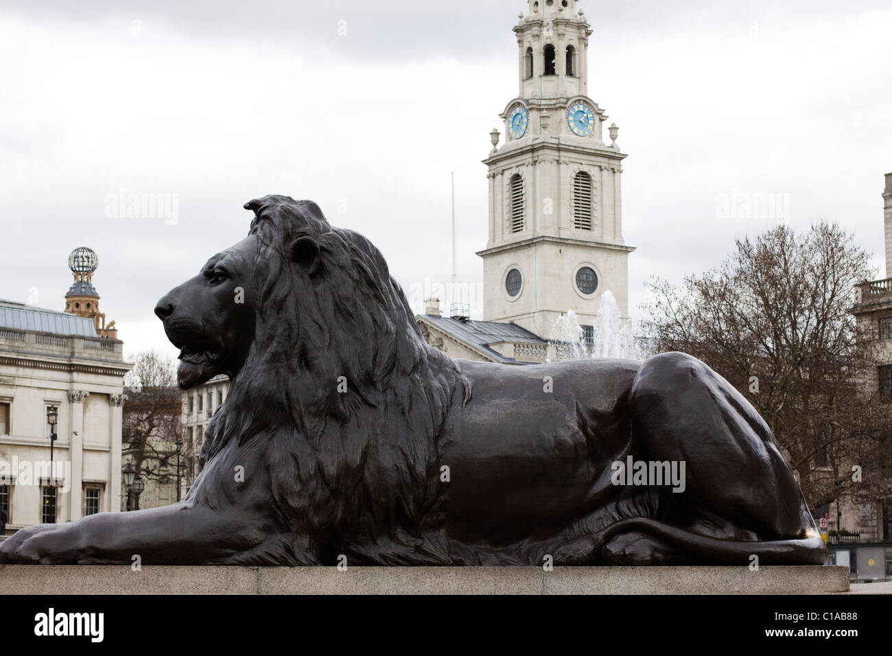 Trafalgar Square nel cuore della Londra Inghilterra Foto Stock
