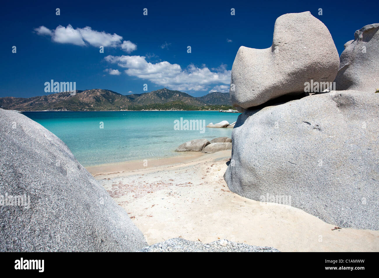 La spiaggia del Riso spiaggia, Villasimius (CA), Sardegna, Italia Foto  stock - Alamy