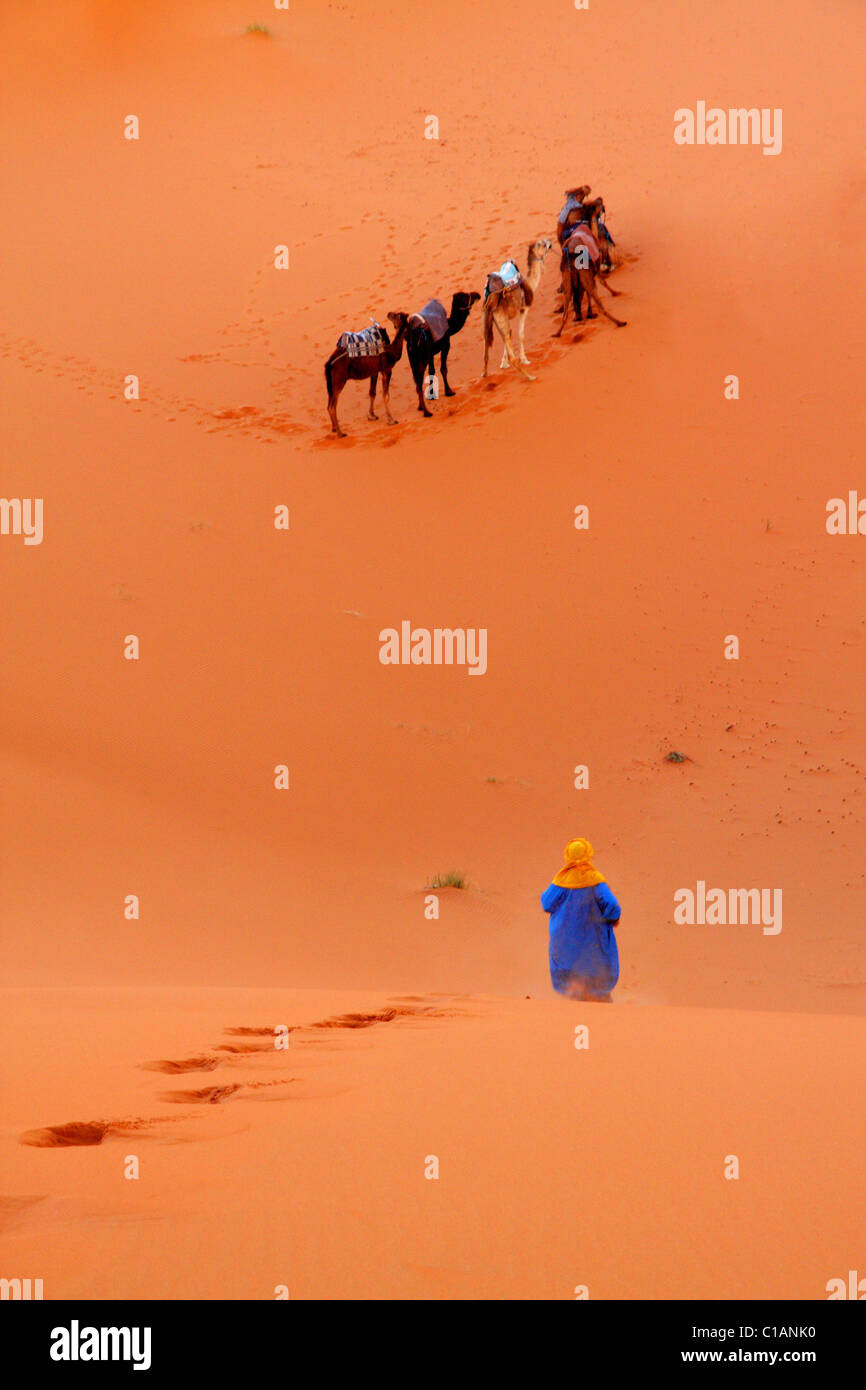 Il Tuareg, il deserto del Sahara, Marocco, Africa del Nord Foto Stock