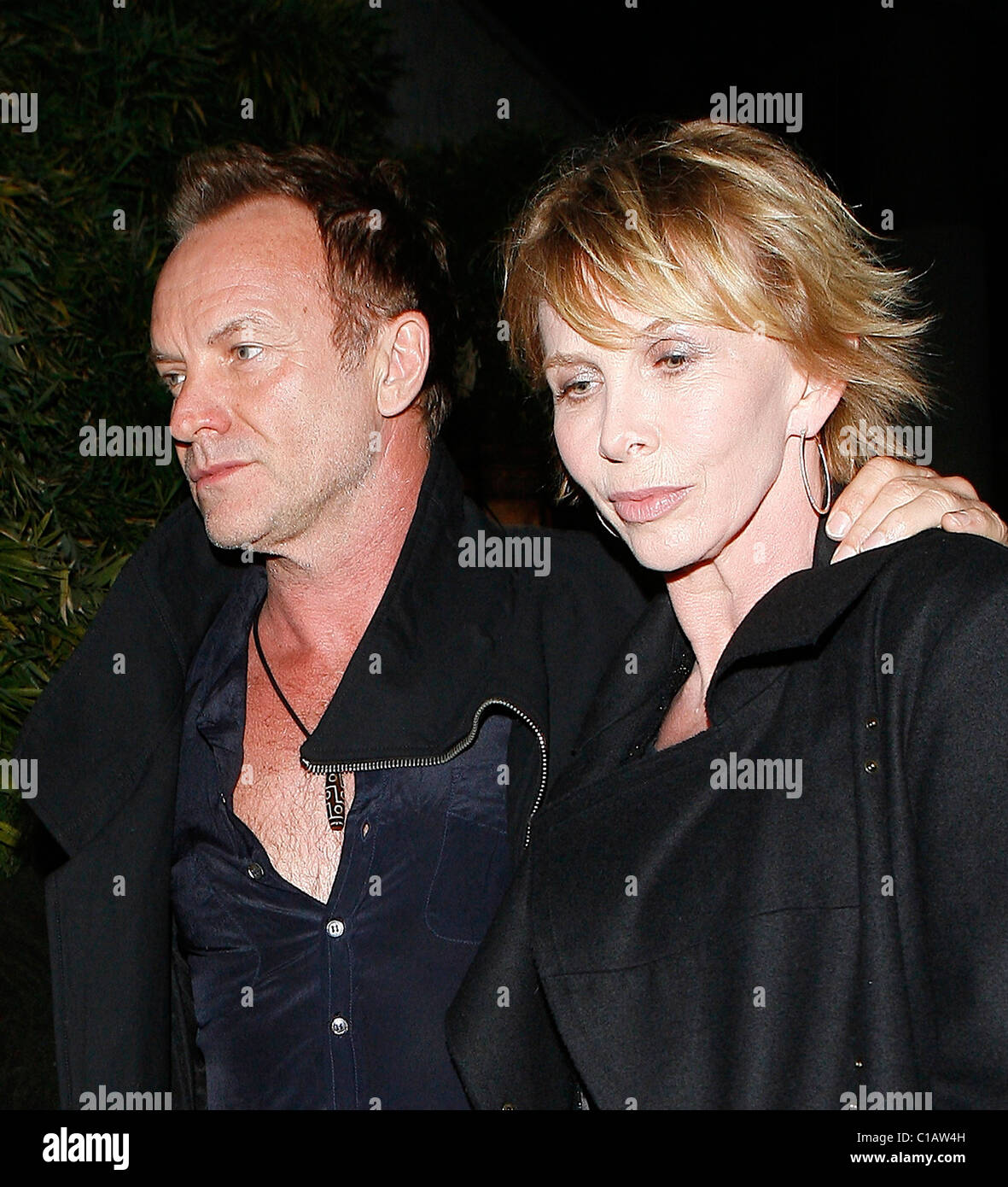 Sting e Trudie Styler al Chateau Marmont di Los Angeles, California - 03.04.09 Foto Stock