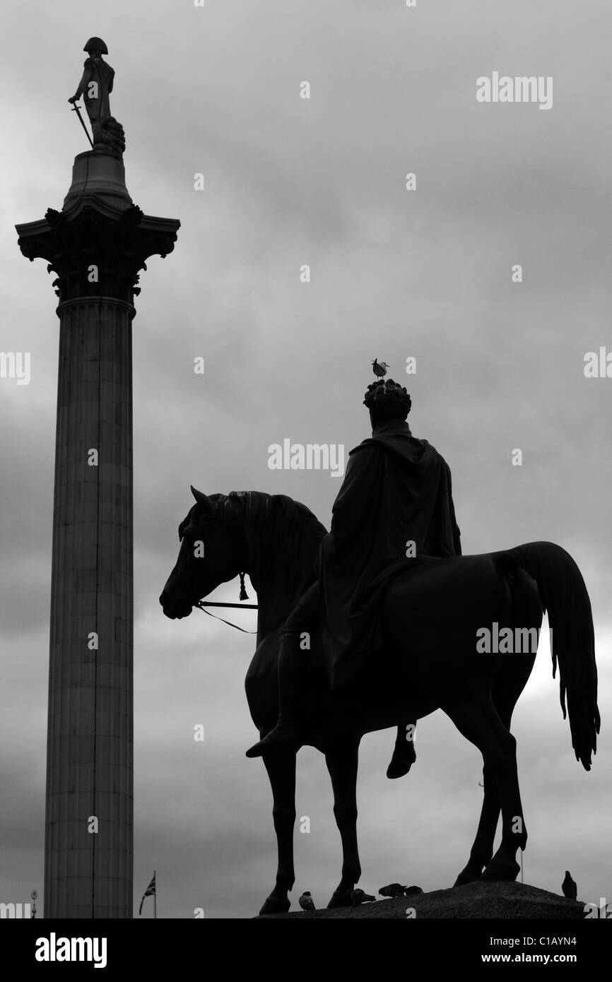 Trafalgar Square nel cuore della Londra Inghilterra Foto Stock