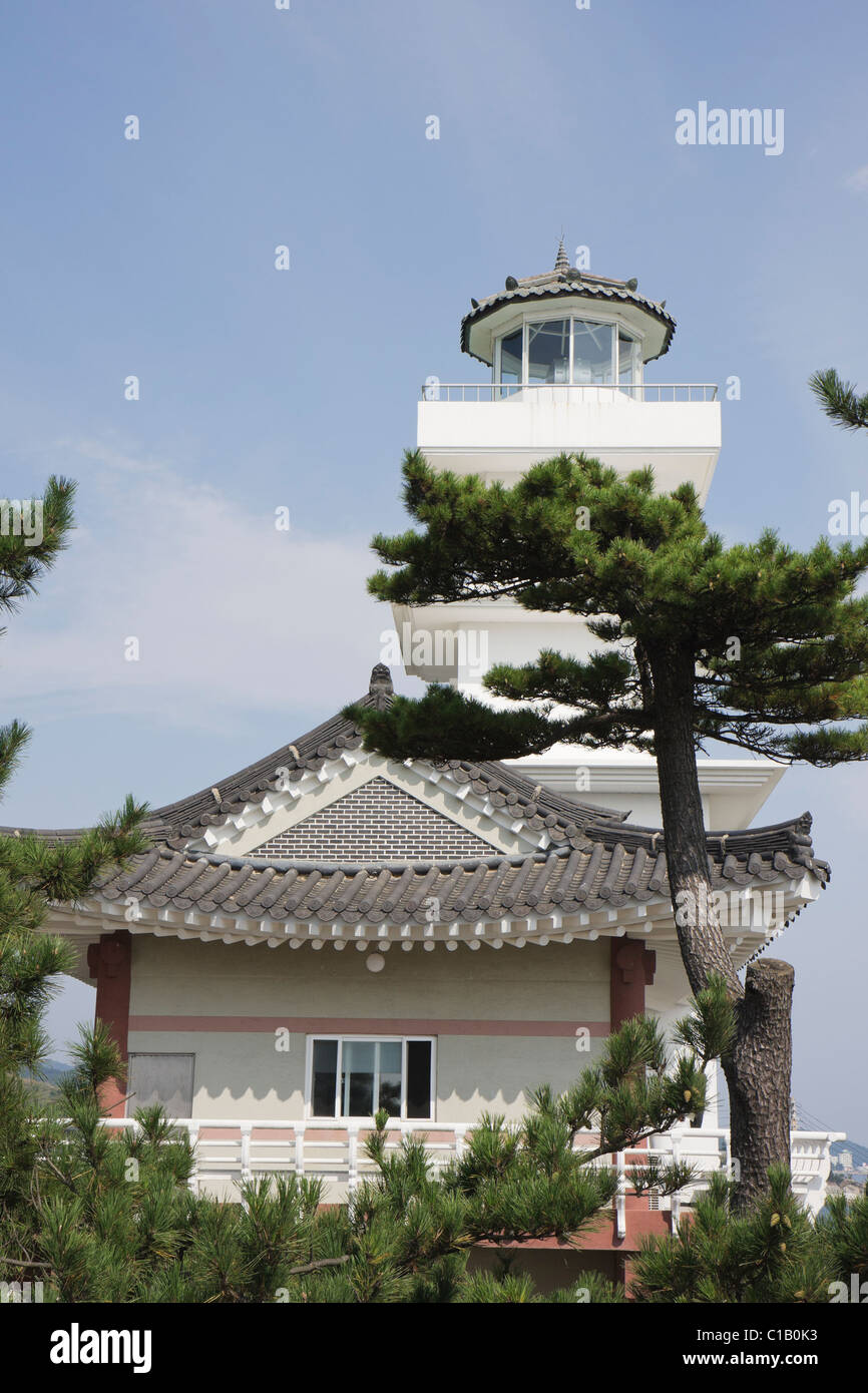 Gampo Songdaemal faro, Corea del sud (vista laterale e verticale) Foto Stock