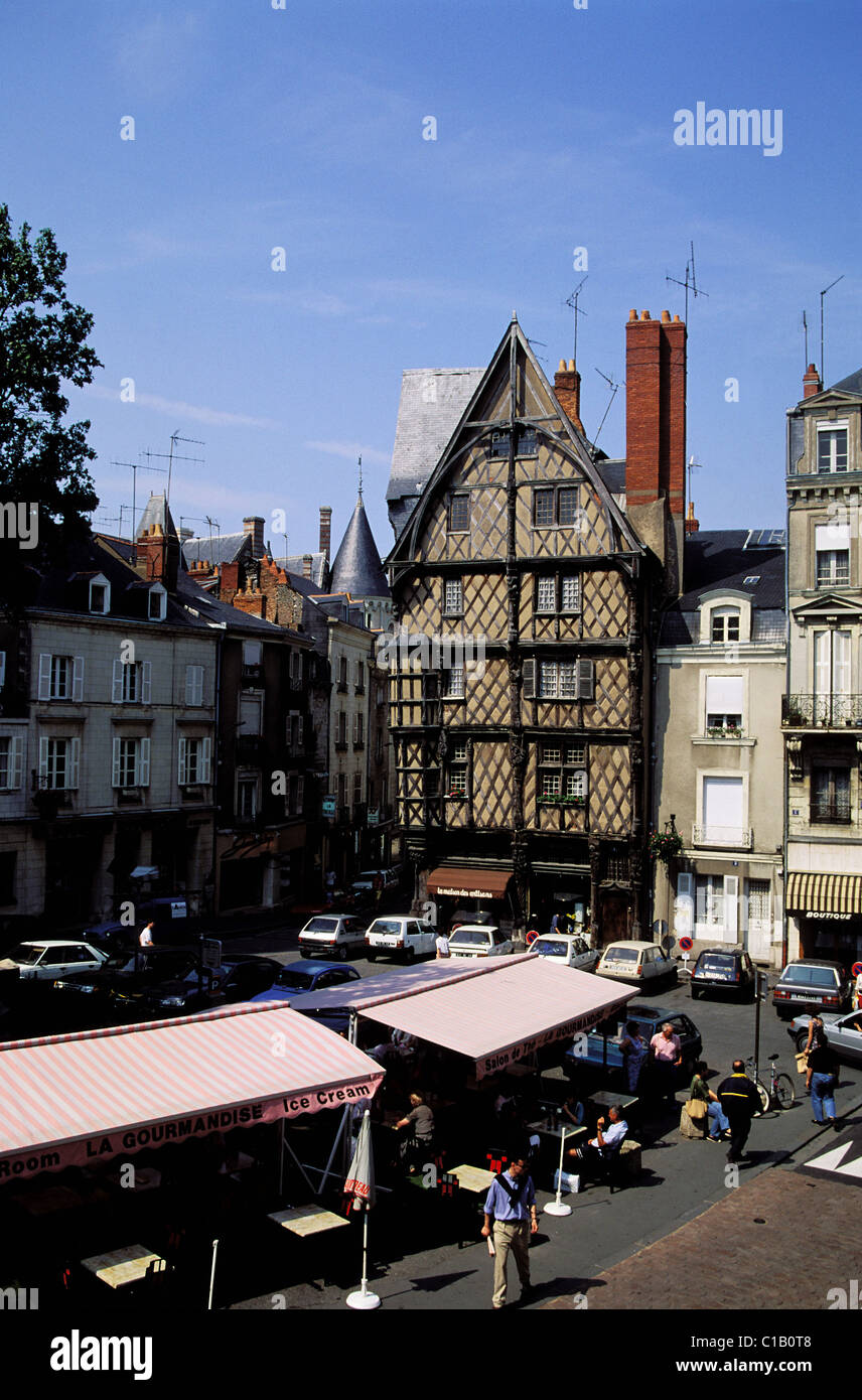 Francia, Maine et Loire, Angers, Adam's house su Place Sainte Croix Foto Stock