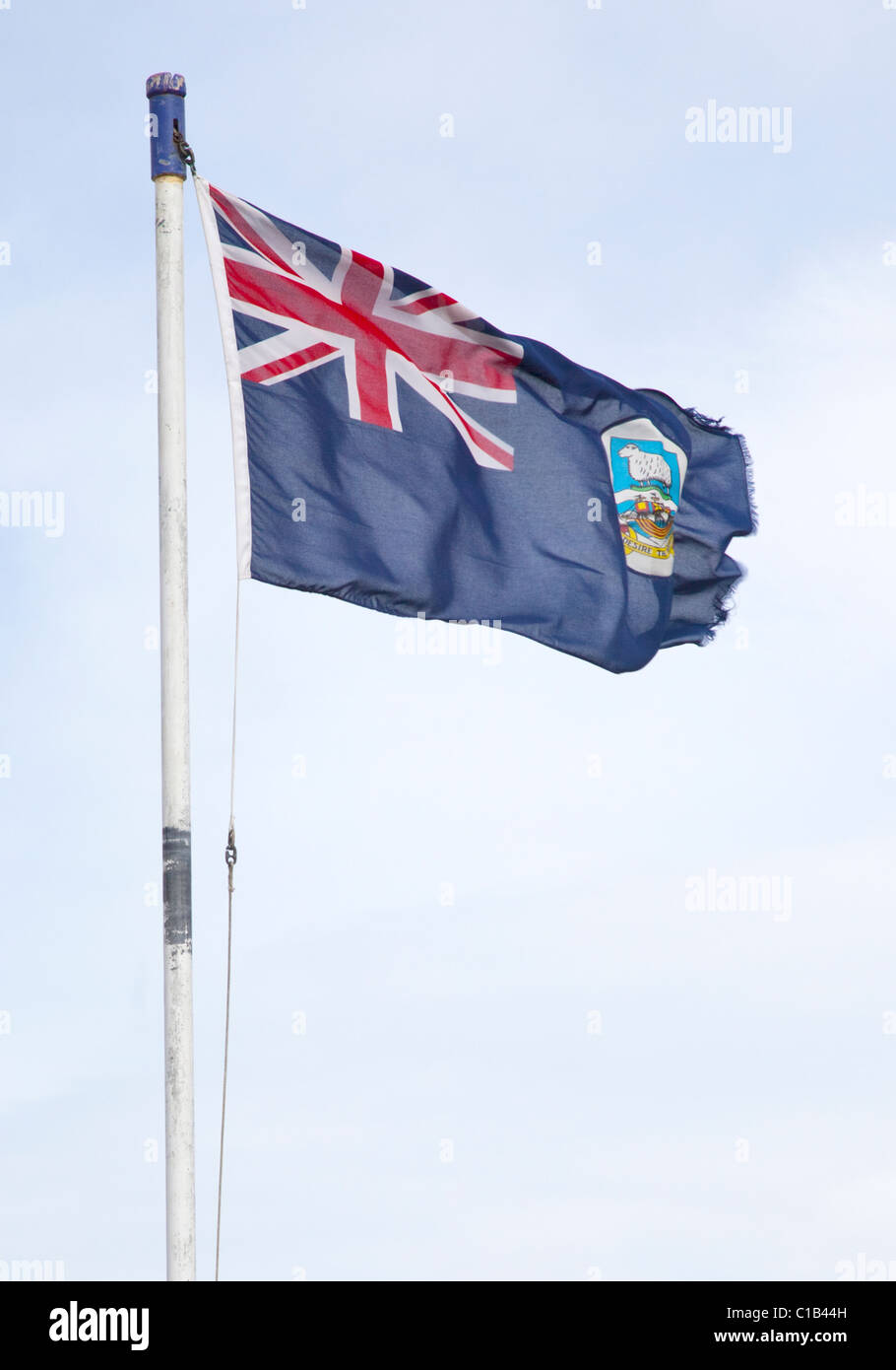 Falkland Island Bandiera, Stanley, Isole Falkland Foto Stock