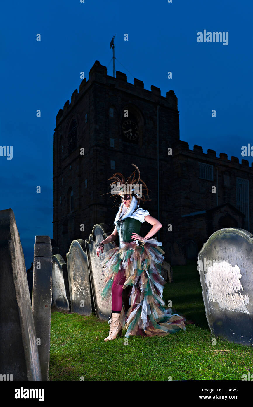 Goths al weekend di Whitby Goth. Foto Stock