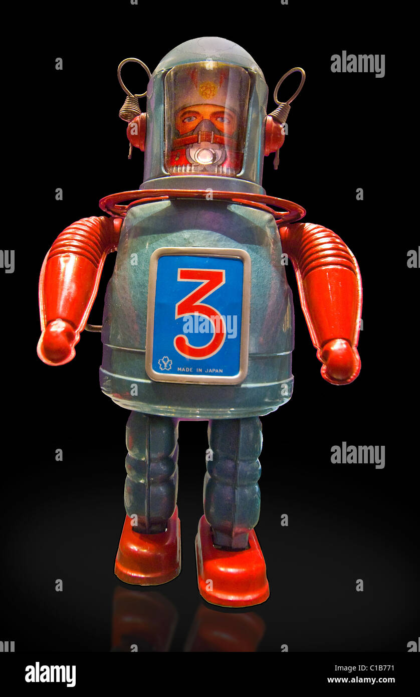 Astronauta robot numero tre. post guerra giocattolo giapponese Foto Stock