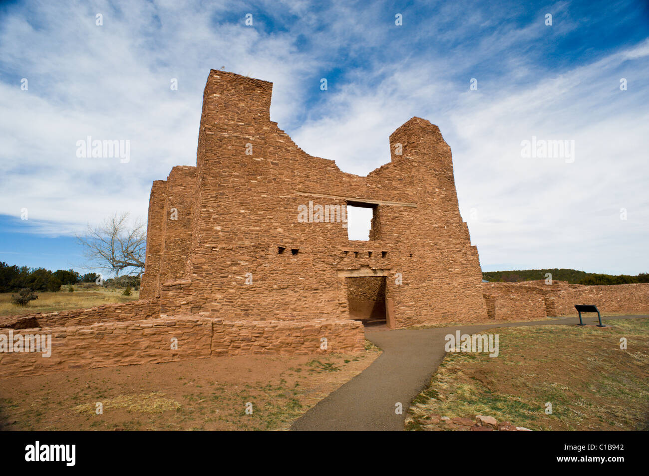 Il Quarai Rovine Pueblo, Salinas Pueblo Missions National Monument, a Quarai, Nuovo Messico. Foto Stock