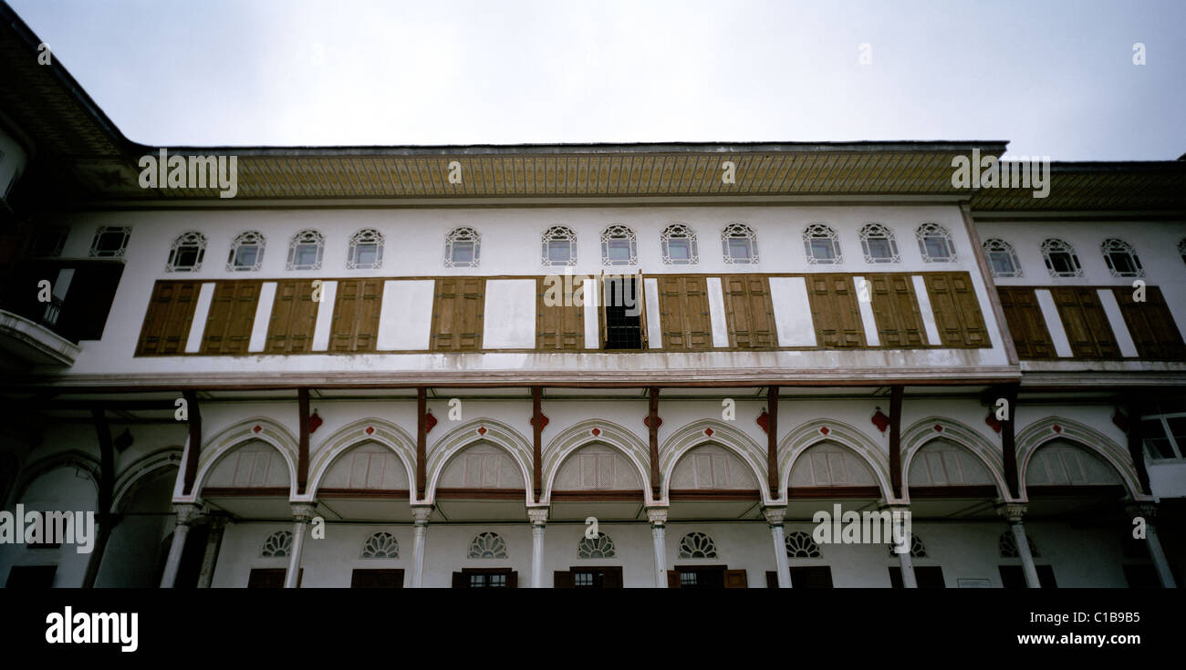 Cortile dei favoriti in Harem Topkapi Palace a Sultanhamet a Istanbul in Turchia in Medio Oriente Asia. Viaggio storico nella storia dell'Impero Ottomano Foto Stock