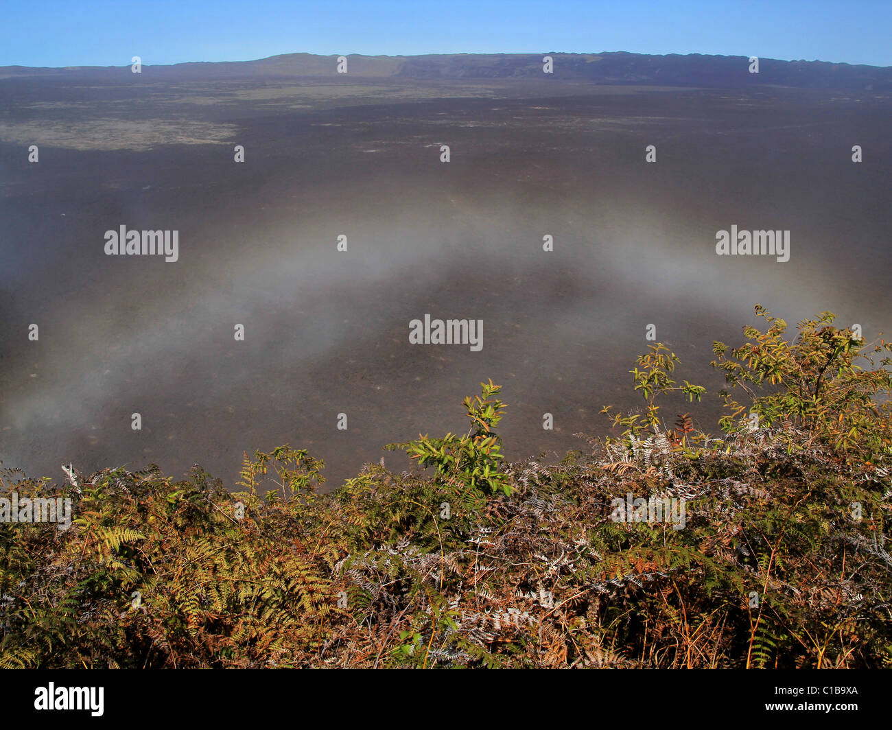 Sierra Negra, Isabela Island, Isole Galapagos (uno dei più attivi dei vulcani Galapagos)--cercando nel cratere Foto Stock