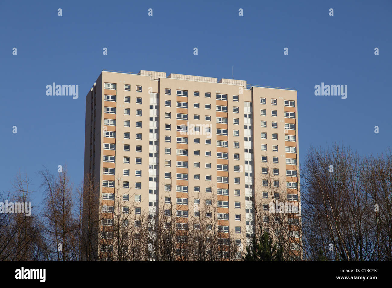 Alloggio sociale torre blocco, Townhead, Glasgow, Scozia, Regno Unito Foto Stock