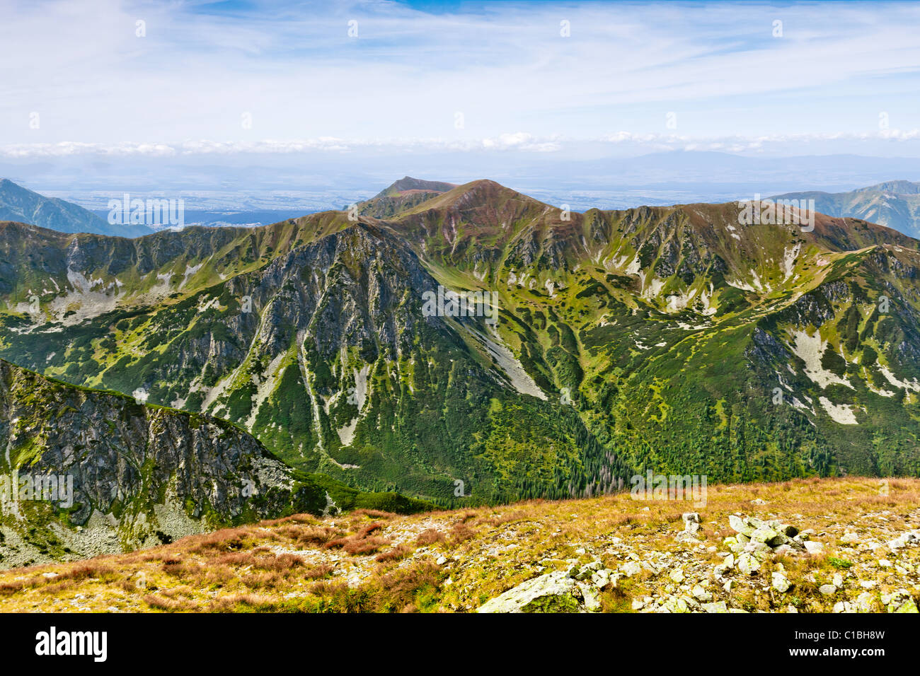 Estate paesaggio di montagna in polacco Tatry Foto Stock