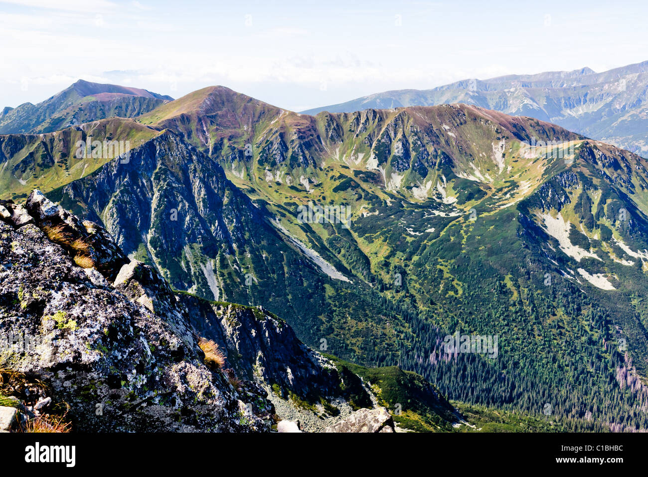 Estate paesaggio di montagna in polacco Tatry Foto Stock
