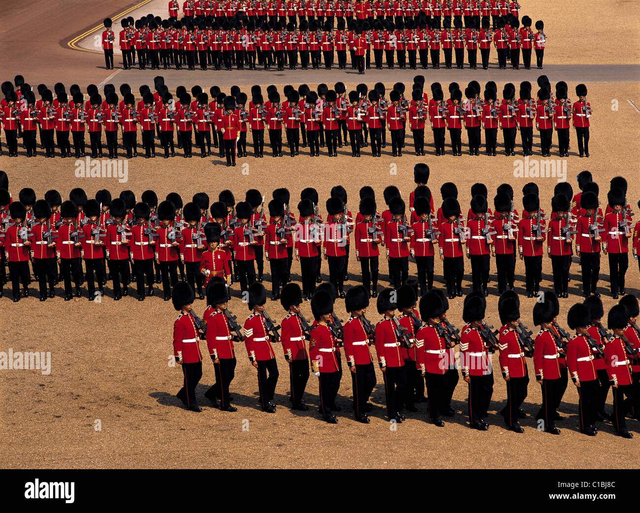 Trooping il colore, Londra, Inghilterra Foto Stock