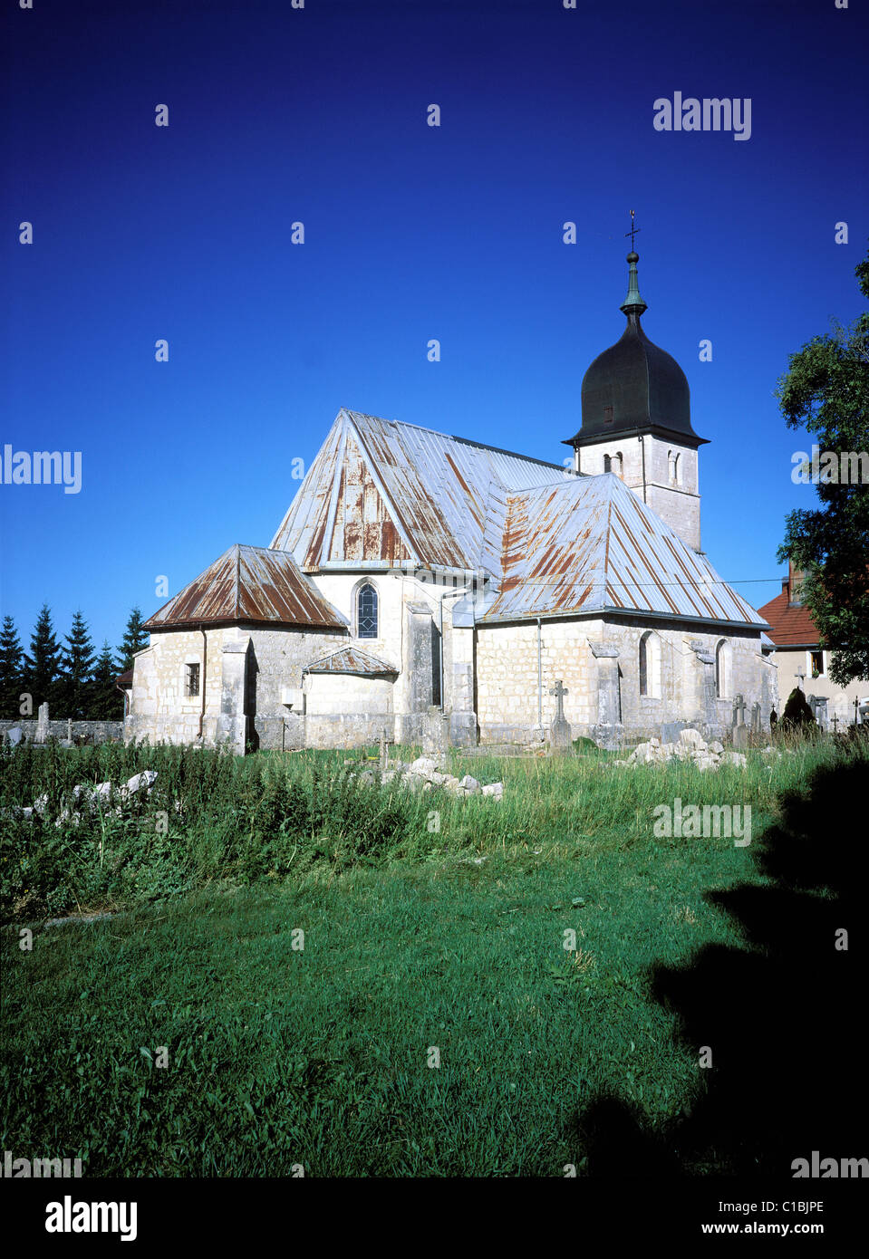 Francia, Doubs, chiesa di Chapelle des Bois Foto Stock