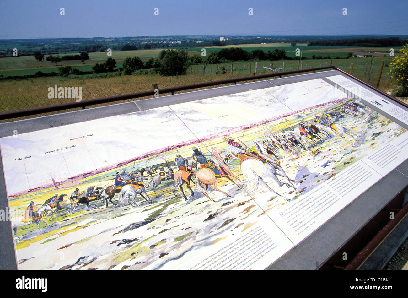 Francia, Vienne, sito della battaglia di Poitiers tra Charles Martel e Abd er Rahman vicino Moussais Foto Stock