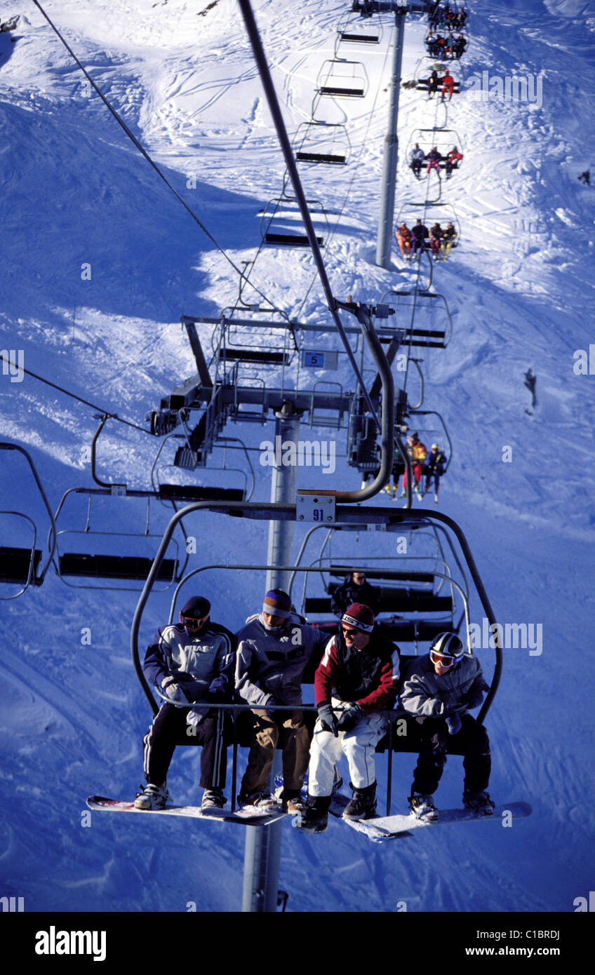 Francia, Savoie, Les Arcs ski ressort, seggiovia Foto Stock