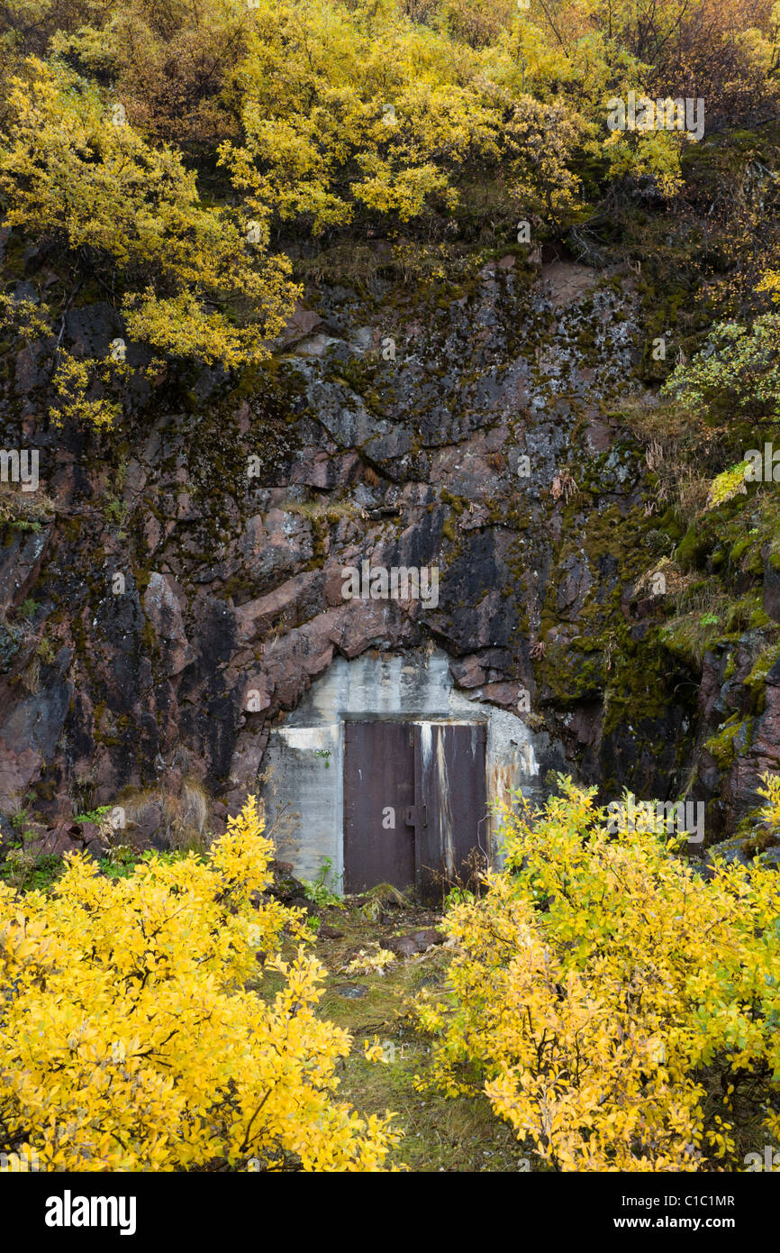 II guerra mondiale bomb shelter, Narsarsuaq, Groenlandia meridionale Foto Stock