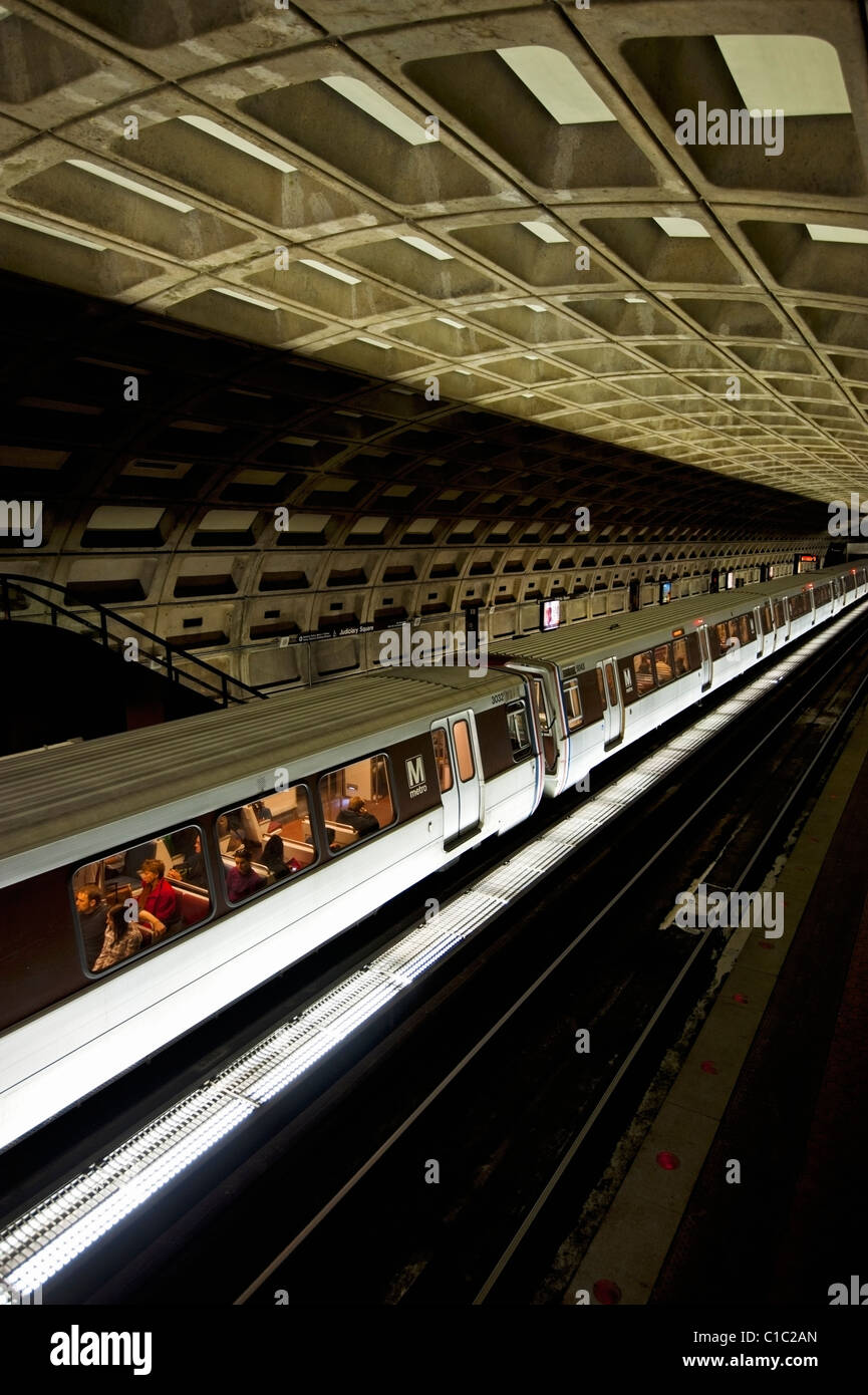 La Washington DC Metro, Metro linea ferroviaria e tunnel Foto Stock