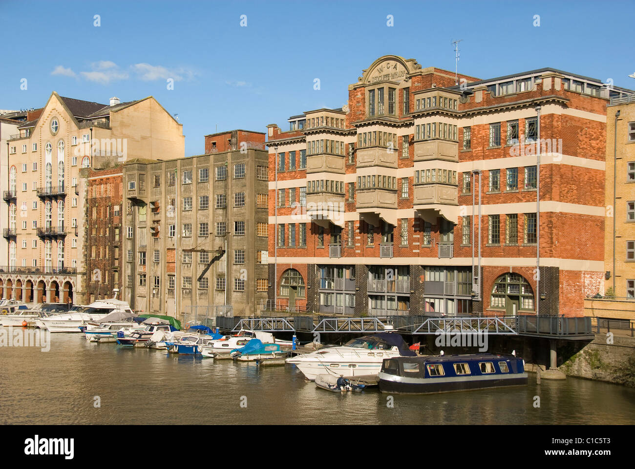 Edifici storici nel porto di Bristol, Redcliffe Wharf, Bristol, Regno Unito Foto Stock