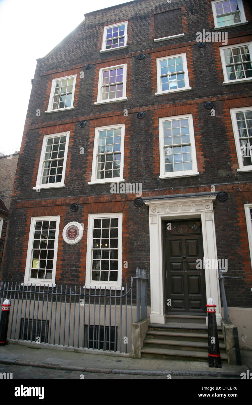 Vista generale GV di Dr Johnsons ( Johnson ) House, un museo che ripercorre la vita del Dottor Samuel Johnson a Londra, Inghilterra. Foto Stock