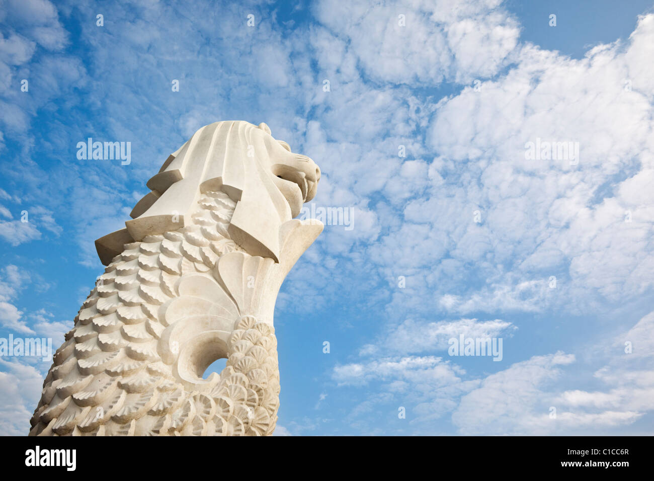 La statua Merlion sulla spianata, Singapore, Foto Stock