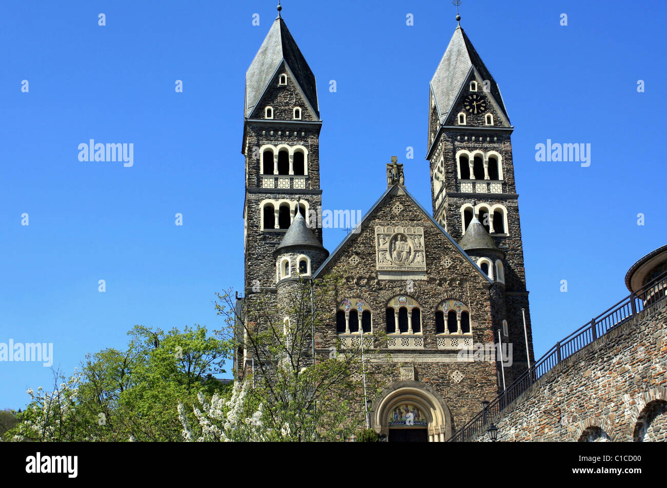 La chiesa parrocchiale di Clervaux in Lussemburgo in Europa Foto Stock