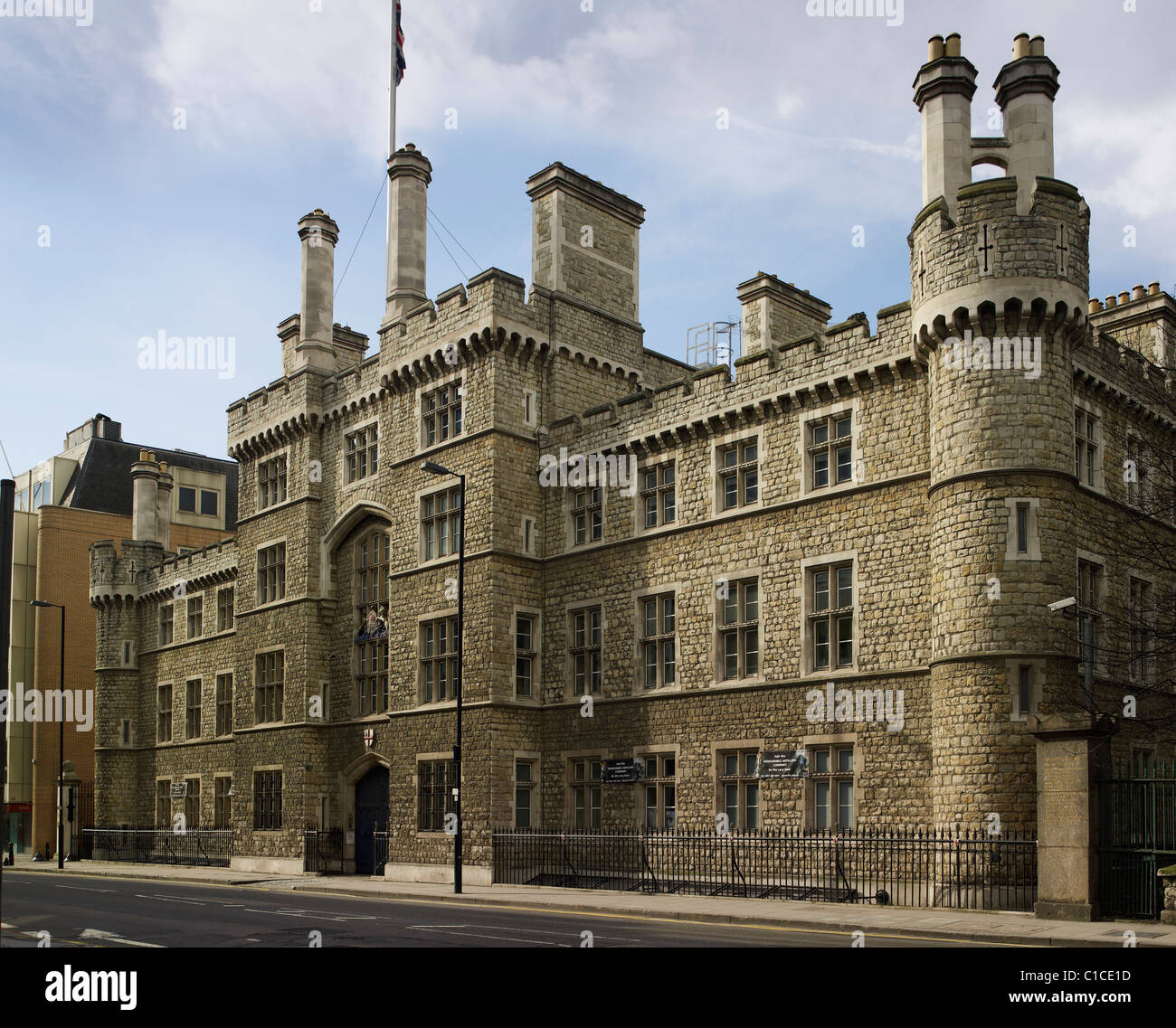 Finsbury caserma, City Road, Londra, Royal London milizia HQ., dall'architetto Giuseppe Jennings. Completato nel 1857 Foto Stock