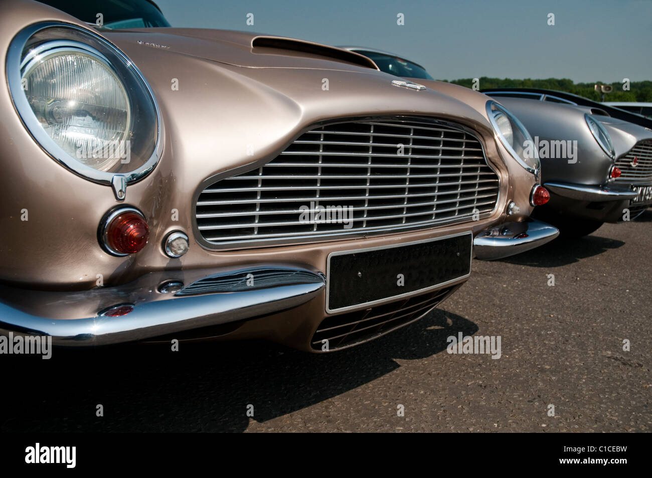 Close-up di Aston Martin classic autovettura. Foto Stock