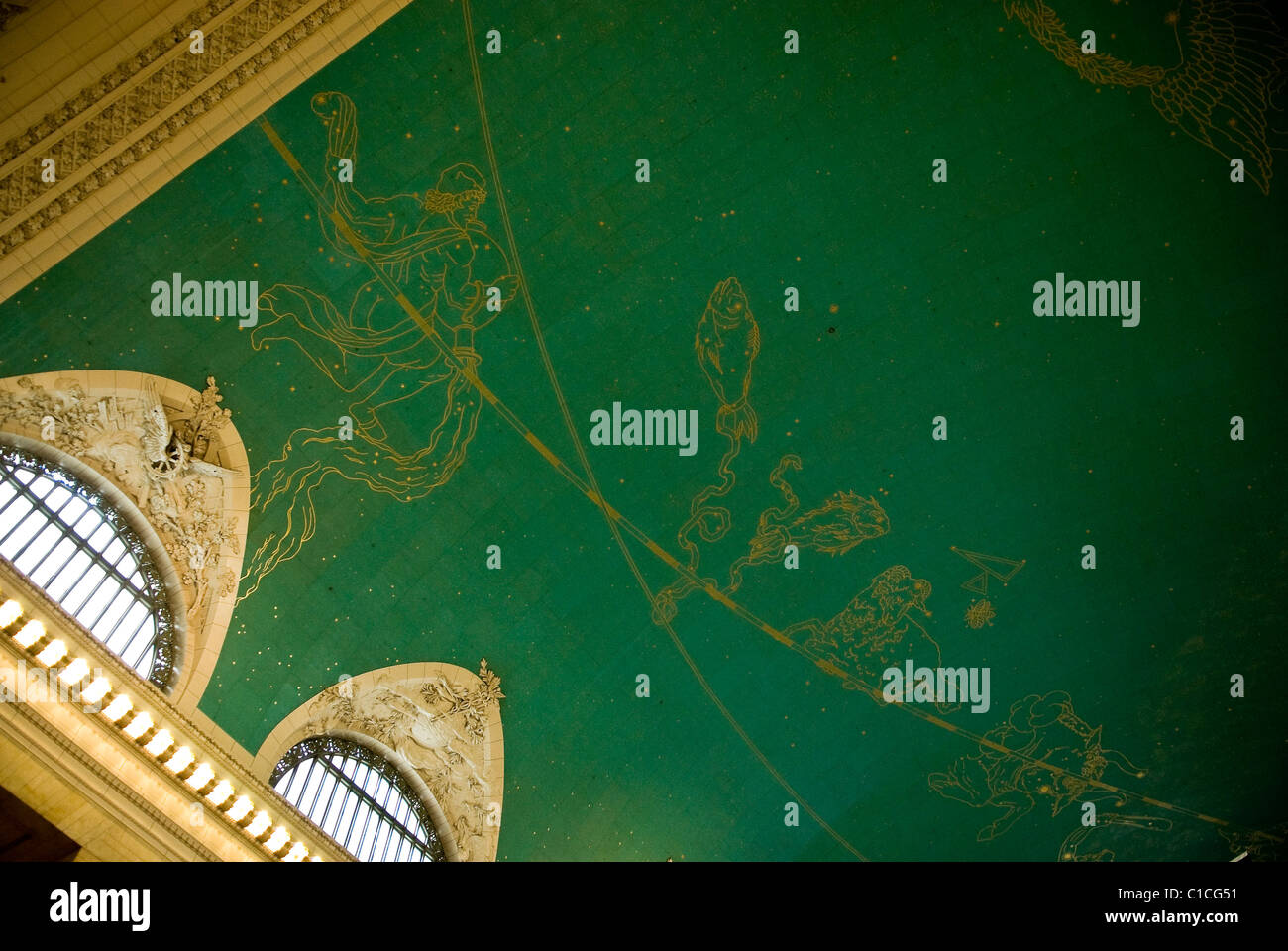 Il soffitto astrologico di Grand Central Station, New York City, Stati Uniti d'America Foto Stock
