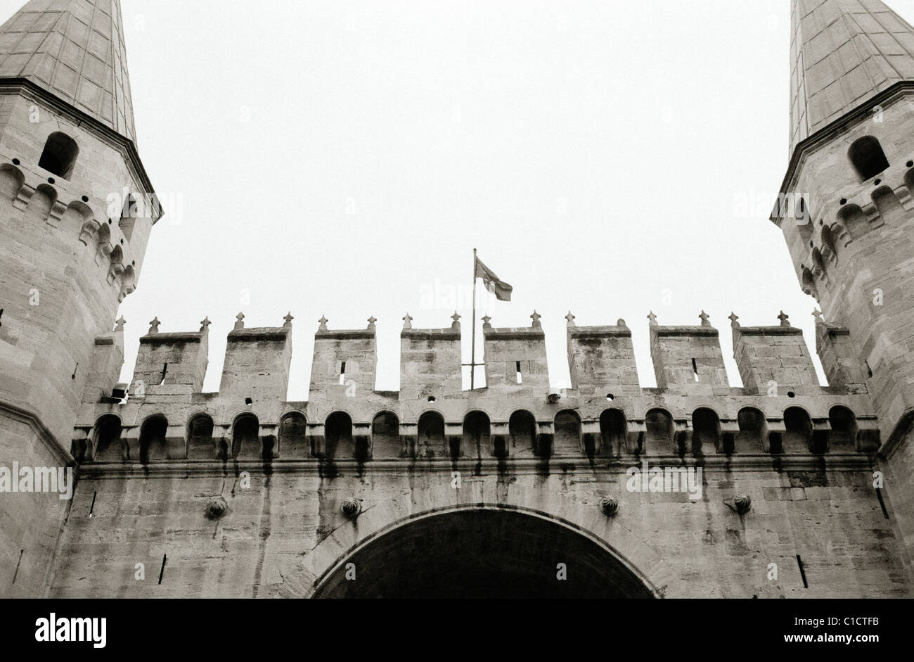 Porta di saluto del Palazzo Topkapi a Sultanhamet a Istanbul in Turchia in Medio Oriente Asia. Architettura Impero Ottomano Storia viaggio storico Foto Stock