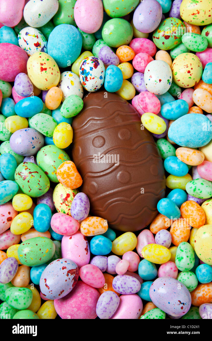 Cioccolato uova di Pasqua Foto Stock