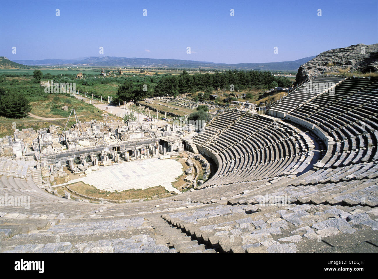 La Grecia, Delphi, il santuario di Apollo, il IV secolo A.C. theatre Foto Stock