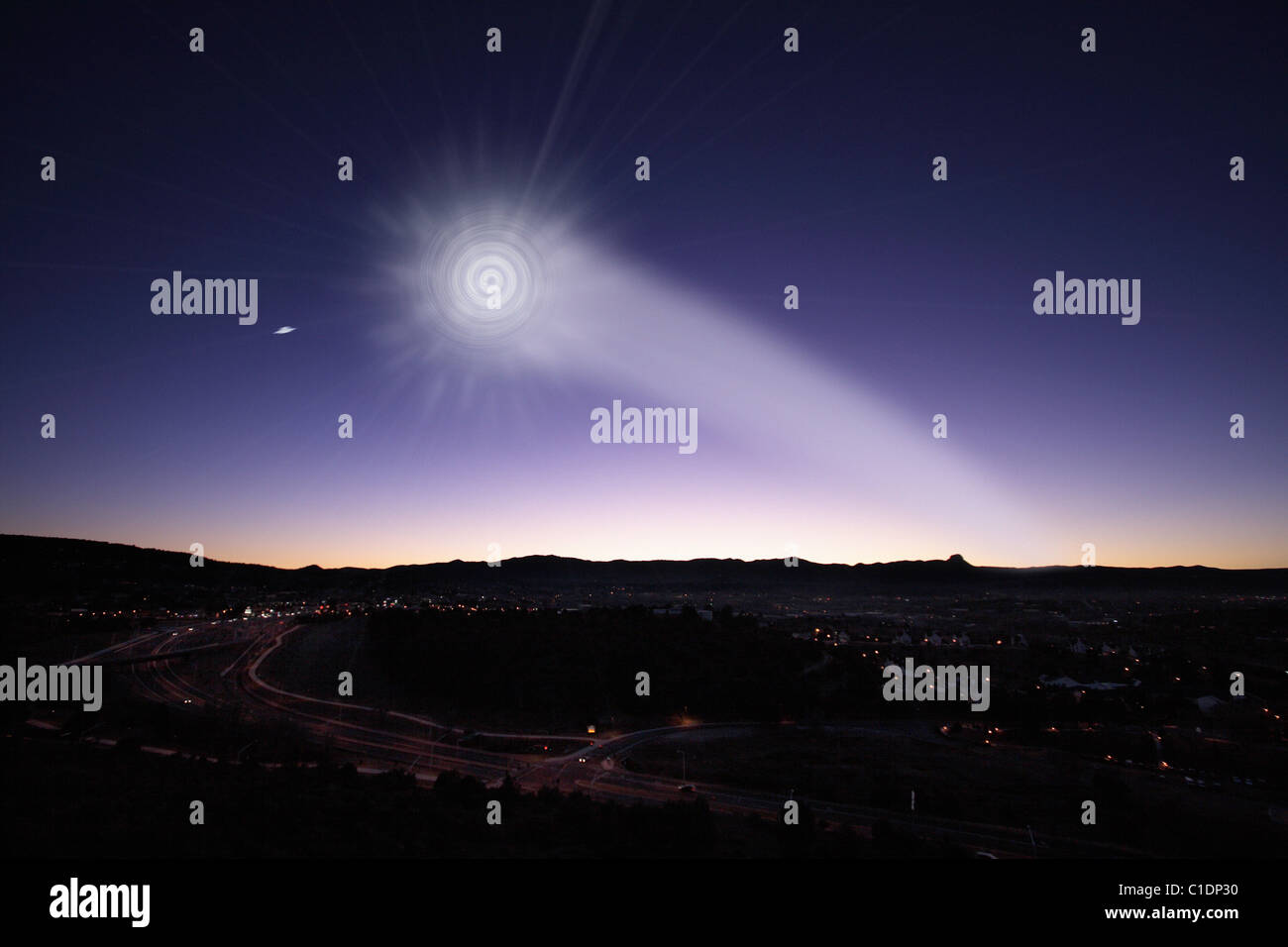 La ricreazione del "Norvegia" a spirale di avvistamento UFO Foto Stock