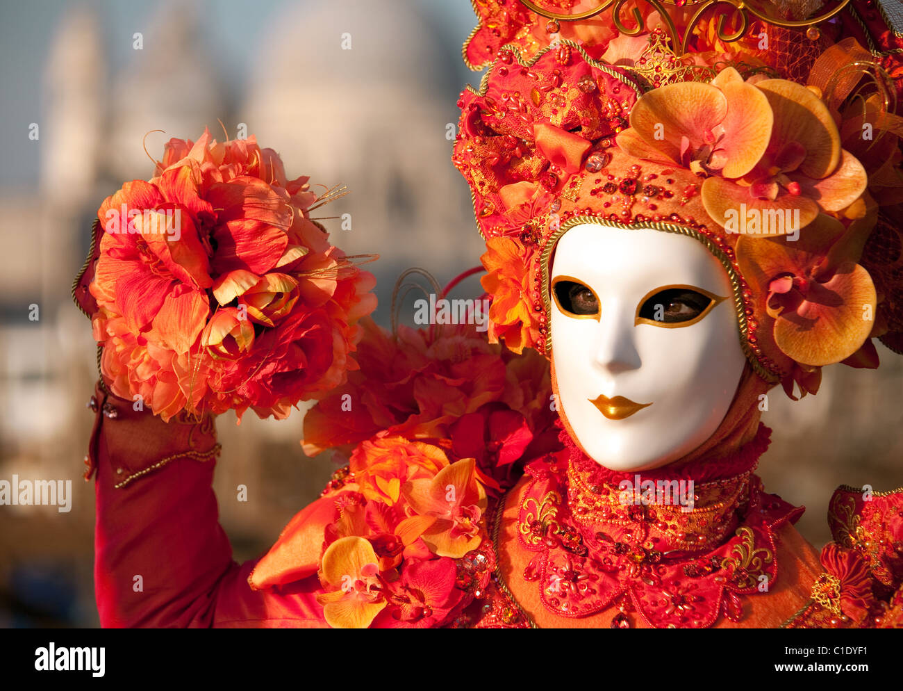 Caratteri mascherati al Carnevale di Venezia, Venezia, Italia Foto Stock