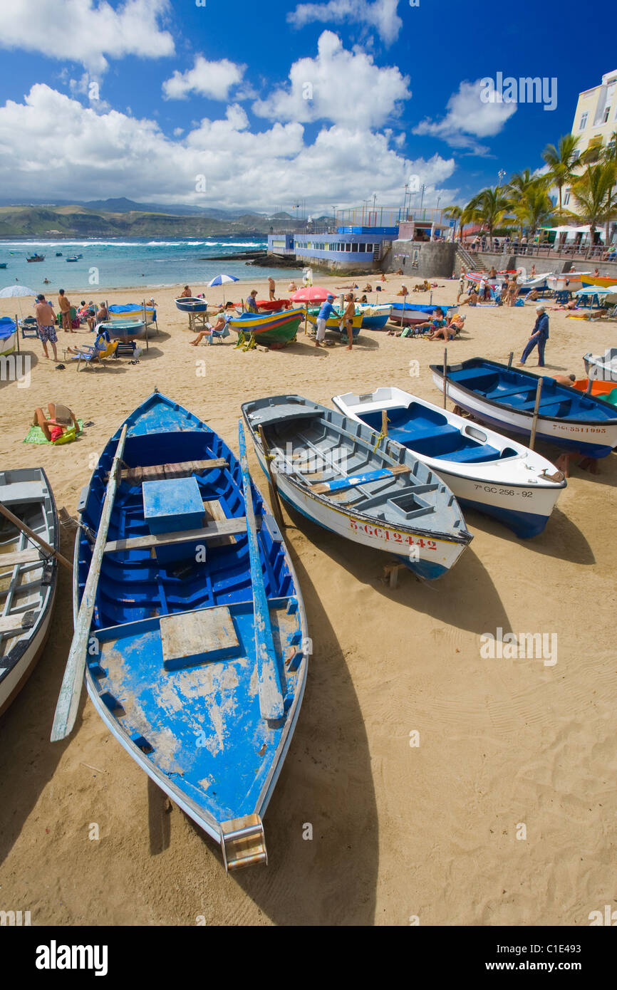 Canteras spiaggia di Las Palmas, la capitale di Gran Canaria. Foto Stock