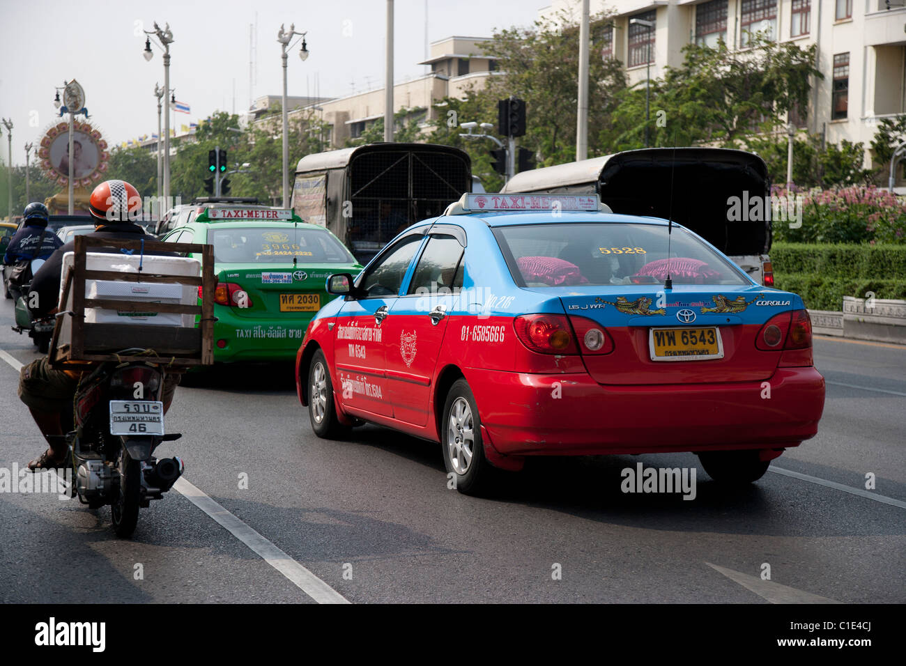 Coloratissimo Taxi a Bangkok Foto Stock