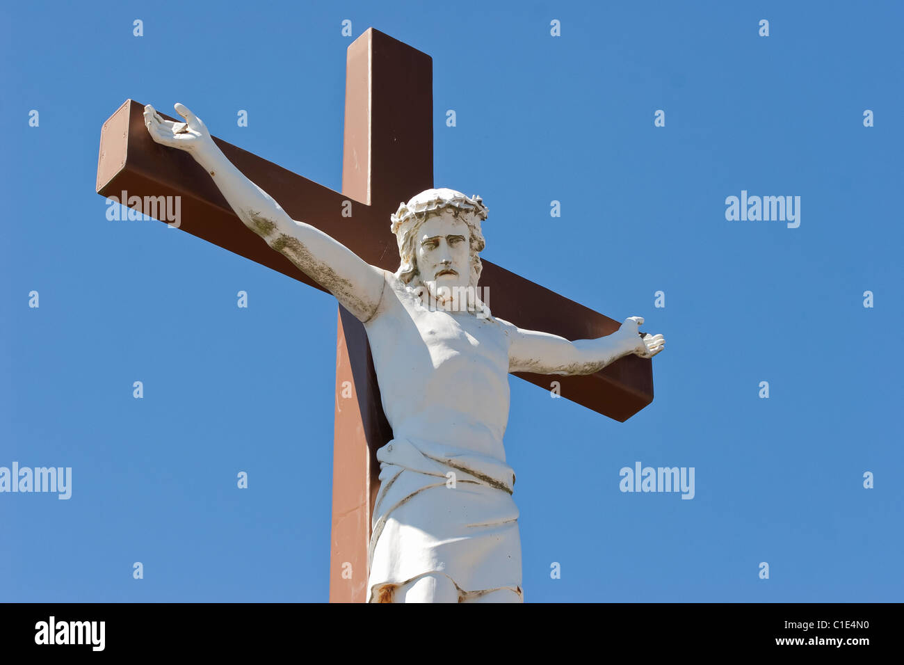 Rappresentazione di Gesù Cristo inchiodato alla croce Foto Stock