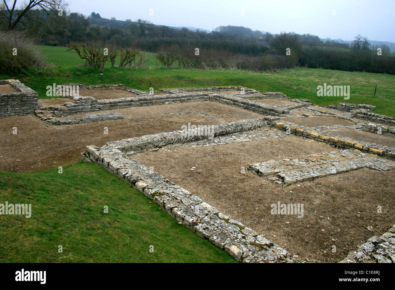 North Leigh Villa Romana rovine Foto Stock