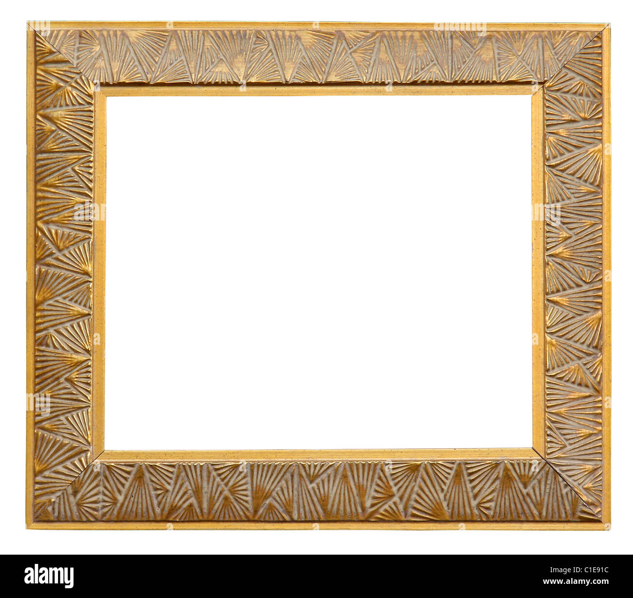 Foto cornice dorata con un motivo decorativo Foto Stock