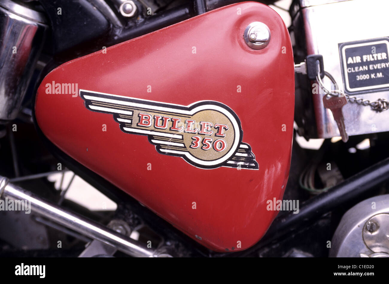 India, Ladakh, Enfield Bullet 350 motobike Foto Stock