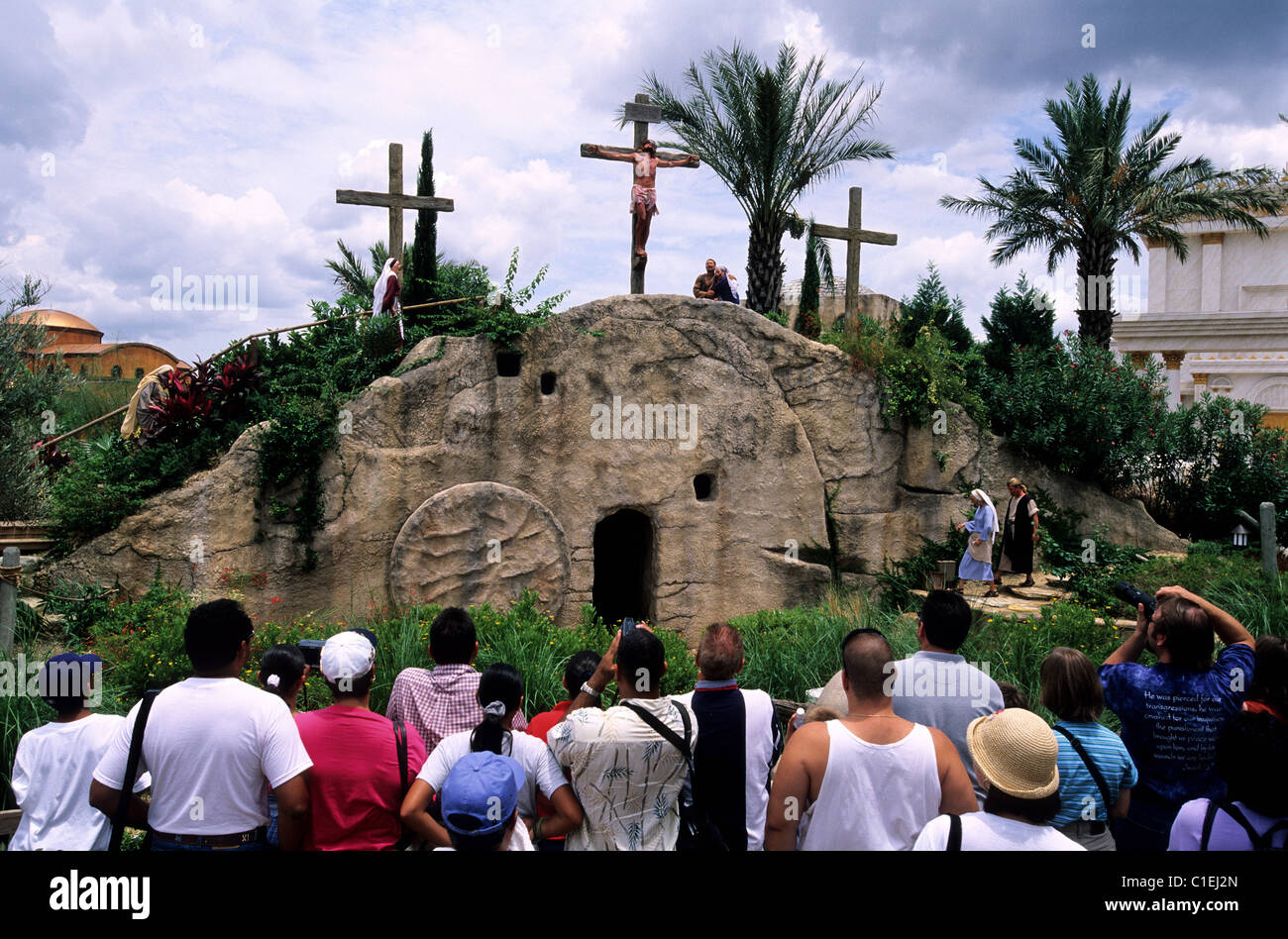 Stati Uniti, Florida, Orlando , Terra Santa expirenceî Amusement Park, la crocifissione di Cristo Foto Stock