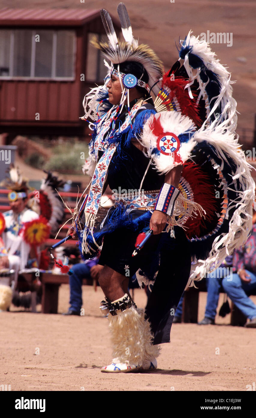 Stati Uniti, New Mexico, Navajo Nation, Navajo indiens durante un Pow Wow Foto Stock