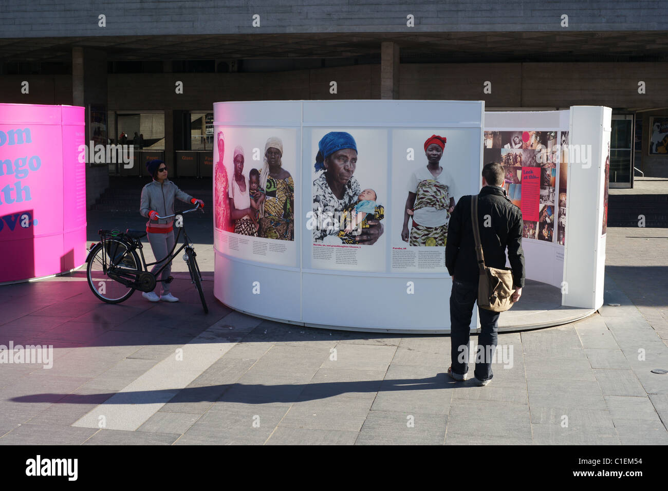 Al di fuori del National Theatre London South Bank Foto Stock