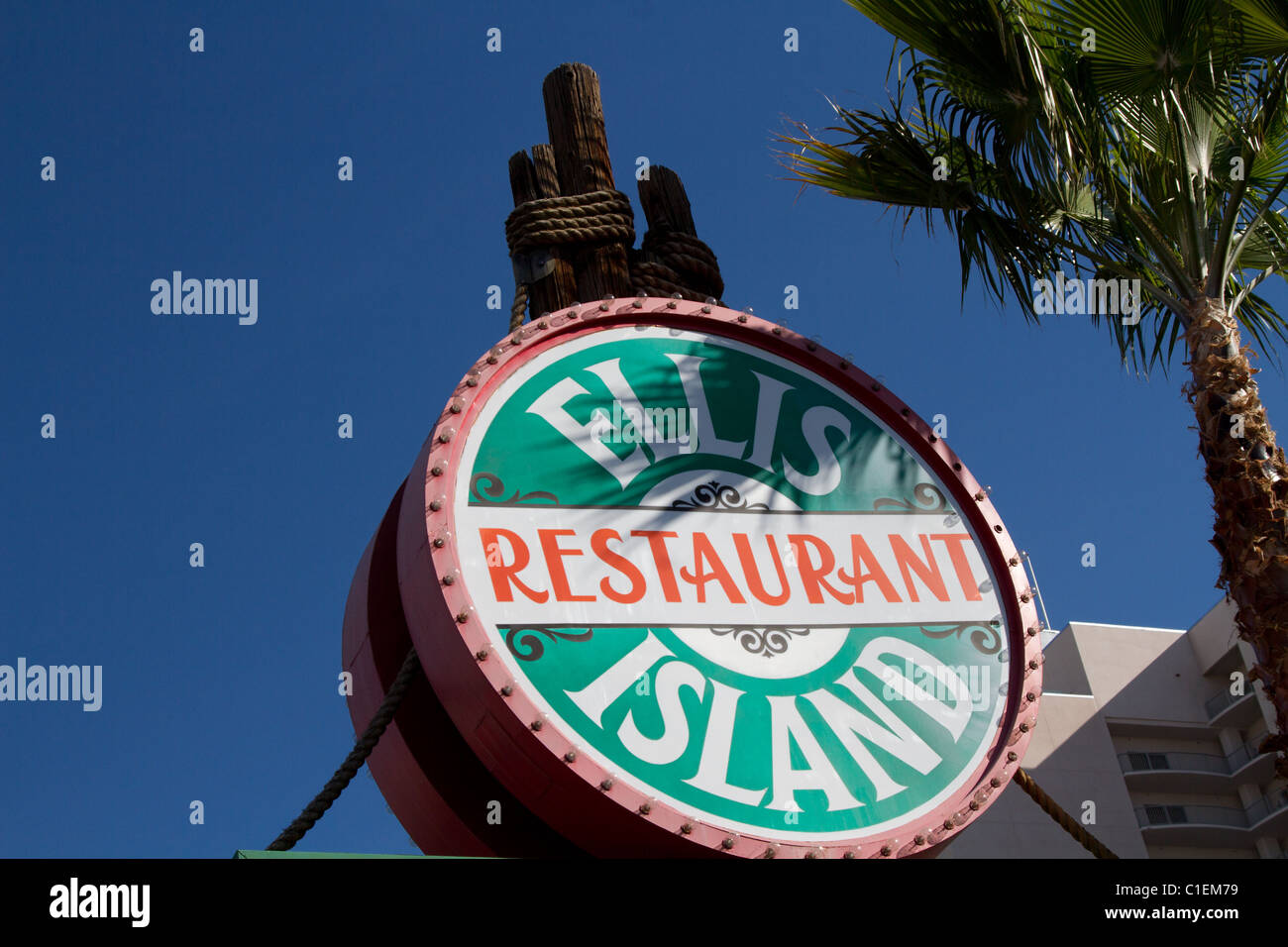 Ellis Island restaurant sign las vegas Foto Stock