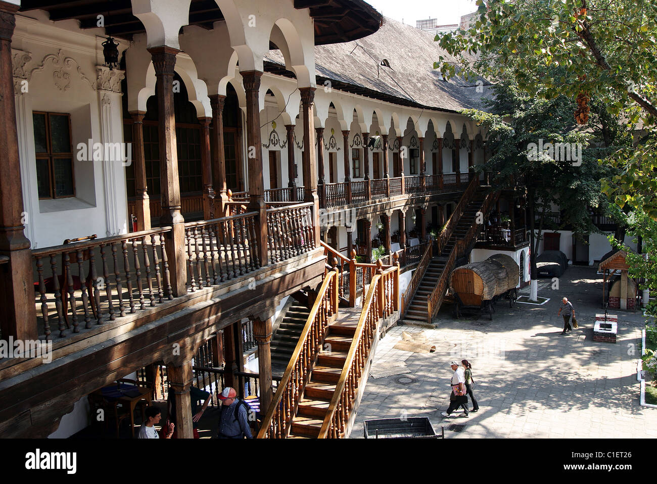 La Romania, Bucarest, Hanul lui Manus (Manuc inn) Lipscani trimestre Foto Stock