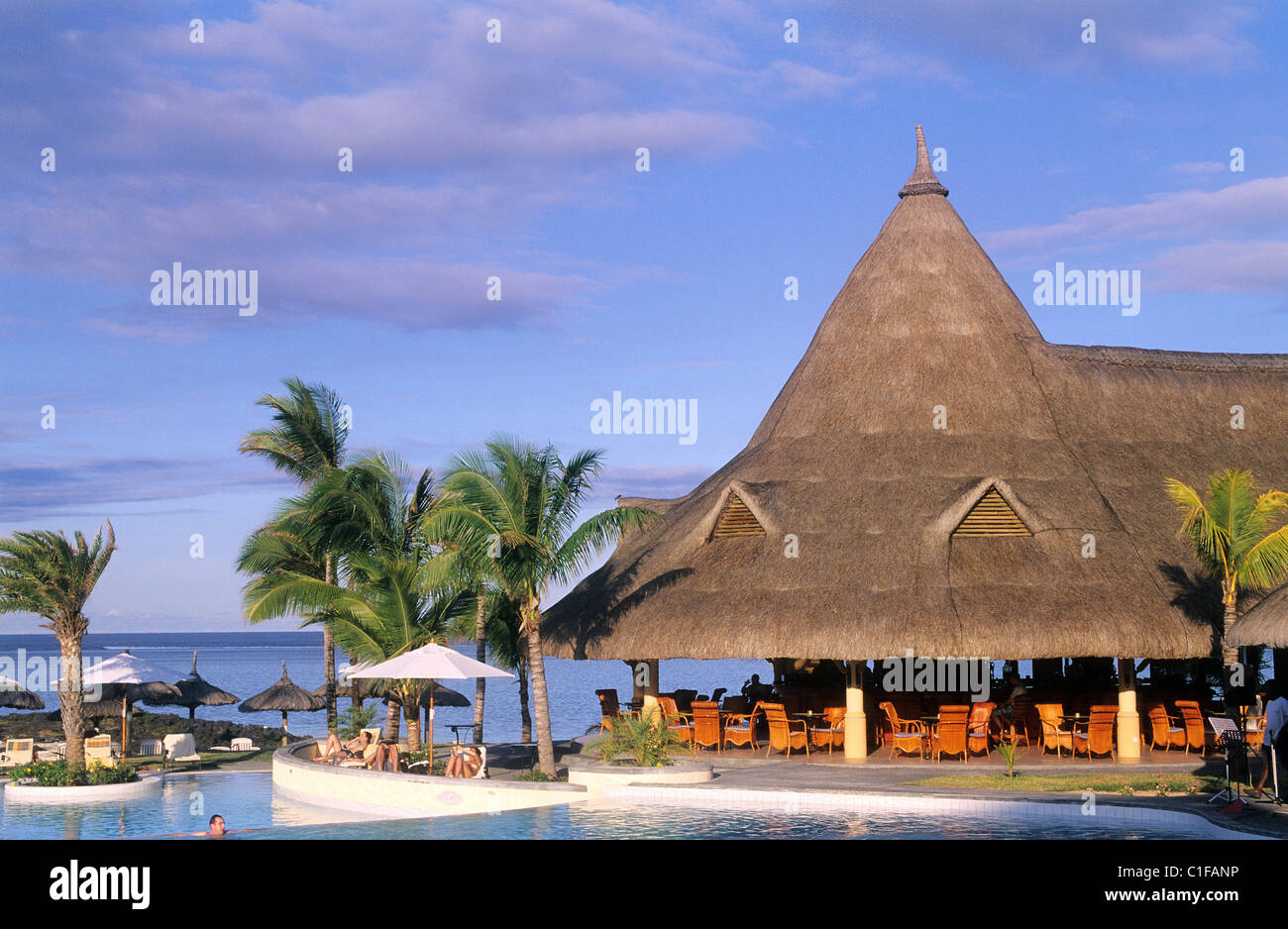 Maurice Isola, est regione costo, piscina del Beau Rivage hotel e resort per la Naiade Società Foto Stock